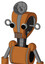 Orange Robot With Droid Head And Vent Mouth And Two Eyes And Radar Dish Hat