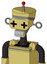 Yellow Droid With Vase Head And Teeth Mouth And Plus Sign Eyes And Single Led Antenna