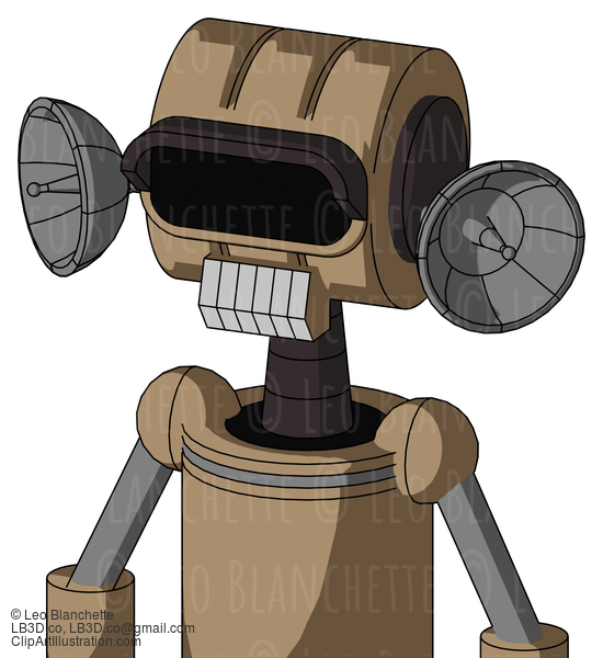 Cardboard Droid With Multi-Toroid Head And Teeth Mouth And Black Visor Eye #21488