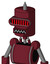 Red Droid With Cylinder Head And Square Mouth And Visor Eye And Spike Tip