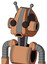 Peach Robot With Droid Head And Sad Mouth And Two Eyes And Double Antenna