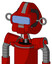Red Mech With Droid Head And Speakers Mouth And Large Blue Visor Eye