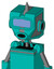 Greenish Robot With Mechanical Head And Round Mouth And Large Blue Visor Eye And Spike Tip