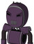 Purple Mech With Bubble Head And Vent Mouth And Angry Eyes And Three Dark Spikes