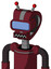 Red Droid With Droid Head And Square Mouth And Large Blue Visor Eye And Double Led Antenna
