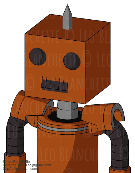 Brownish Droid With Box Head And Dark Tooth Mouth And Two Eyes And Spike Tip #21536