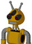 Yellow Droid With Rounded Head And Square Mouth And Three-Eyed And Double Antenna