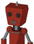 Red Automaton With Box Head And Vent Mouth And Two Eyes And Spike Tip