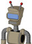 Tan Robot With Cylinder-Conic Head And Square Mouth And Large Blue Visor Eye And Double Led Antenna