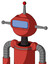 Tomato-Red Droid With Rounded Head And Large Blue Visor Eye And Single Led Antenna