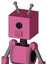 Pink Robot With Box Head And Speakers Mouth And Black Cyclops Eye And Double Antenna