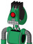 Green Automaton With Droid Head And Keyboard Mouth And Cyclops Eye And Pipe Hair