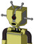 Yellow Robot With Mechanical Head And Round Mouth And Black Cyclops Eye And Double Antenna