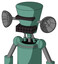 Green Mech With Cylinder-Conic Head And Keyboard Mouth And Black Visor Cyclops