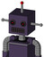 Purple Mech With Box Head And Keyboard Mouth And Black Glowing Red Eyes And Single Led Antenna
