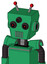 Green Automaton With Box Head And Vent Mouth And Three-Eyed And Double Led Antenna