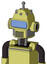 Yellow Robot With Dome Head And Vent Mouth And Large Blue Visor Eye And Single Antenna