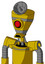 Yellow Droid With Vase Head And Sad Mouth And Cyclops Eye And Radar Dish Hat