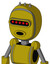Yellow Automaton With Bubble Head And Round Mouth And Visor Eye And Three Spiked