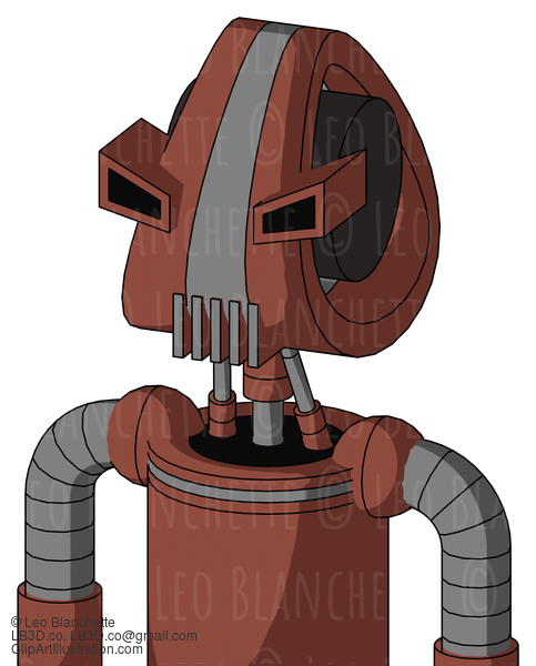 Brown Droid With Droid Head And Vent Mouth And Angry Eyes #21616