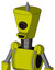 Yellow Robot With Cylinder-Conic Head And Happy Mouth And Black Cyclops Eye And Spike Tip
