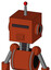 Orange Robot With Box Head And Speakers Mouth And Black Visor Cyclops And Single Led Antenna