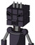 Purple Robot With Cube Head And Speakers Mouth And Angry Eyes And Three Spiked