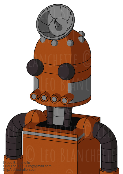 Brownish Droid With Dome Head And Pipes Mouth And Two Eyes And Radar Dish Hat #21640