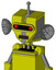 Yellow Robot With Mechanical Head And Dark Tooth Mouth And Visor Eye And Single Antenna