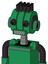 Green Automaton With Multi-Toroid Head And Square Mouth And Red Eyed And Pipe Hair