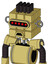 Yellow Droid With Cube Head And Sad Mouth And Visor Eye And Pipe Hair