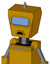 Yellow Droid With Box Head And Sad Mouth And Large Blue Visor Eye And Spike Tip