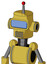 Yellow Droid With Cylinder Head And Vent Mouth And Large Blue Visor Eye And Single Led Antenna