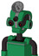 Green Automaton With Droid Head And Toothy Mouth And Three-Eyed And Radar Dish Hat