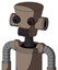 Gray Robot With Cylinder-Conic Head And Dark Tooth Mouth And Red Eyed