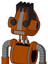 Redish-Orange Mech With Droid Head And Square Mouth And Two Eyes And Pipe Hair