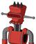 Tomato-Red Droid With Cylinder-Conic Head And Pipes Mouth And Visor Eye And Three Dark Spikes