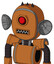 Orange Robot With Bubble Head And Square Mouth And Cyclops Eye And Three Dark Spikes
