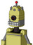 Yellow Robot With Dome Head And Keyboard Mouth And Black Cyclops Eye And Single Led Antenna