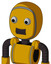 Yellow Robot With Bubble Head And Dark Tooth Mouth And Two Eyes