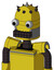 Yellow Droid With Dome Head And Keyboard Mouth And Two Eyes And Spike Tip