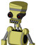 Yellow Robot With Vase Head And Square Mouth And Black Glowing Red Eyes