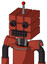 Red Automaton With Cube Head And Keyboard Mouth And Red Eyed And Single Led Antenna