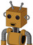 Yellowish Droid With Box Head And Happy Mouth And Red Eyed And Double Antenna