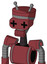 Red Mech With Vase Head And Toothy Mouth And Plus Sign Eyes And Double Antenna