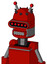 Red Mech With Dome Head And Square Mouth And Visor Eye And Double Led Antenna