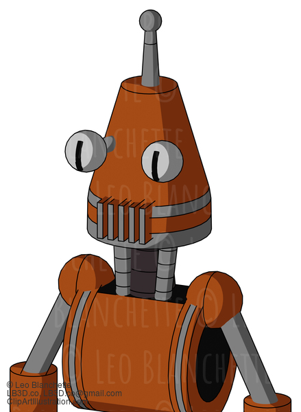 Brownish Droid With Cone Head And Vent Mouth And Two Eyes And Single Antenna #21721