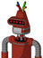 Red Automaton With Cone Head And Teeth Mouth And Visor Eye And Wire Hair