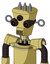 Yellow Droid With Cylinder-Conic Head And Speakers Mouth And Three-Eyed And Three Spiked