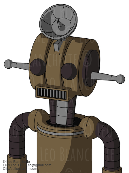 Cardboard Droid With Multi-Toroid Head And Square Mouth And Two Eyes And Radar Dish Hat #21741